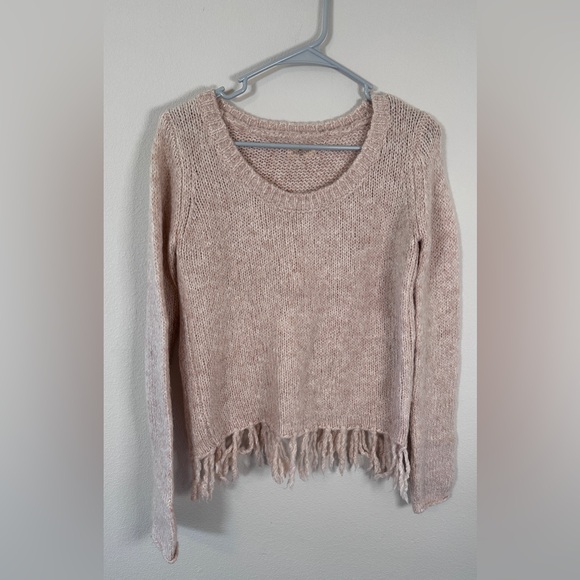 sundays Sweaters - Sundays One Blush Pink Fringed chunky oversized Sweater size small